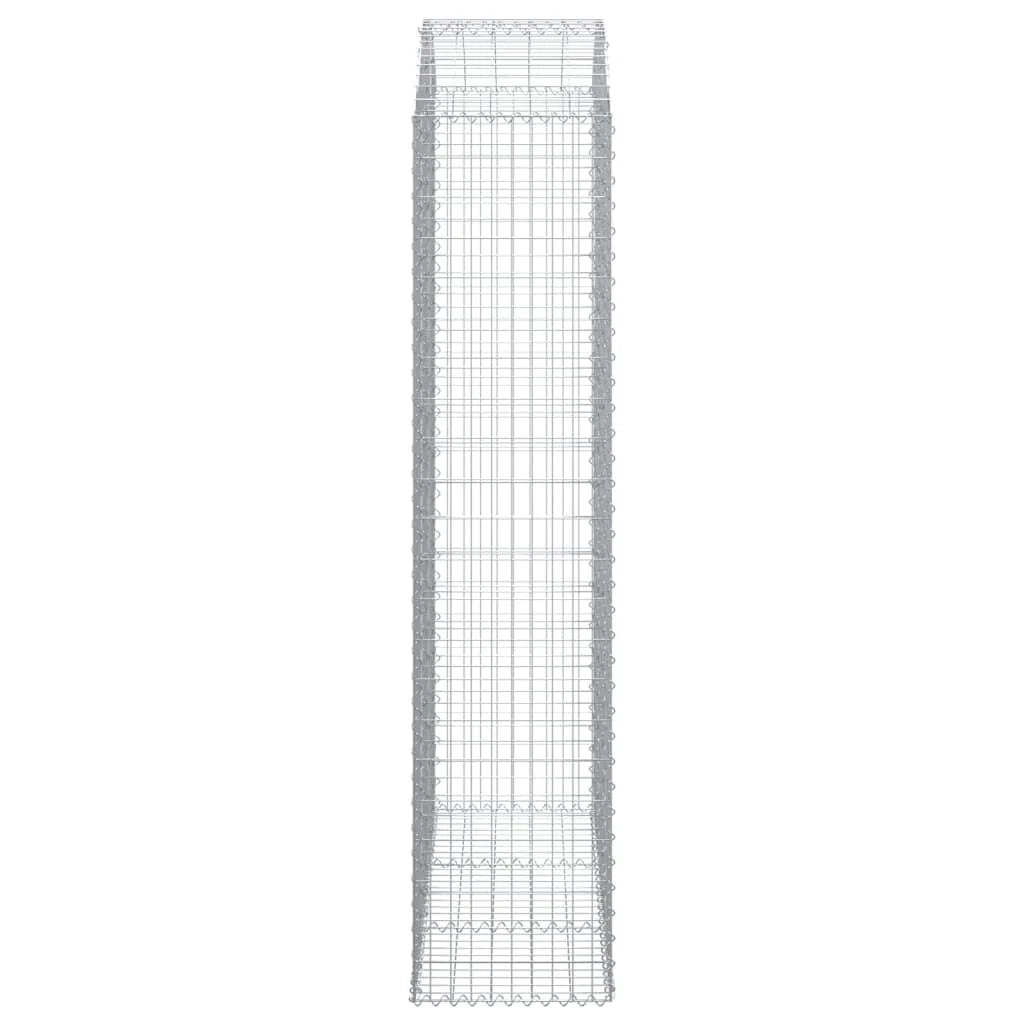 Cesto gabbione recinzione a gabbia muro di contenimento ad arco 150 x 50 x 220/240 cm ferro zincato argento 02_0039986