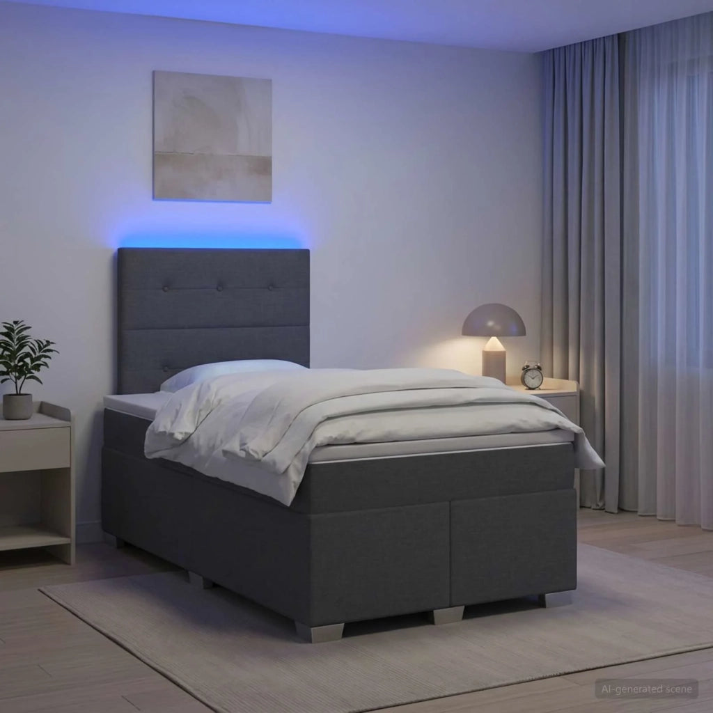 Letto box spring con materasso Grigio Scuro 120 x 190 cm 3454825