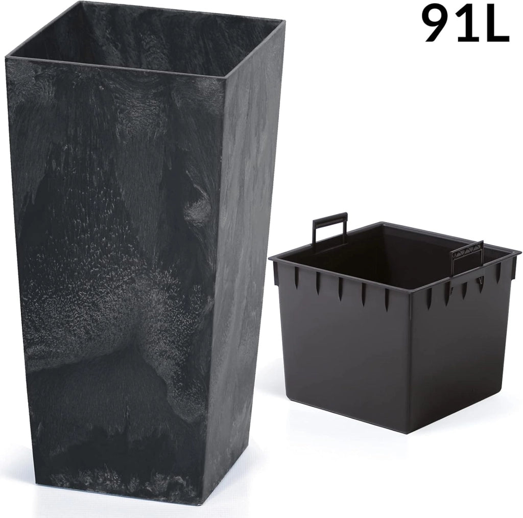 Deuba Fioriera effetto cemento antracite 91L vaso per piante 75 x 40 x 40 cm vasi ingresso giardino interni esterni