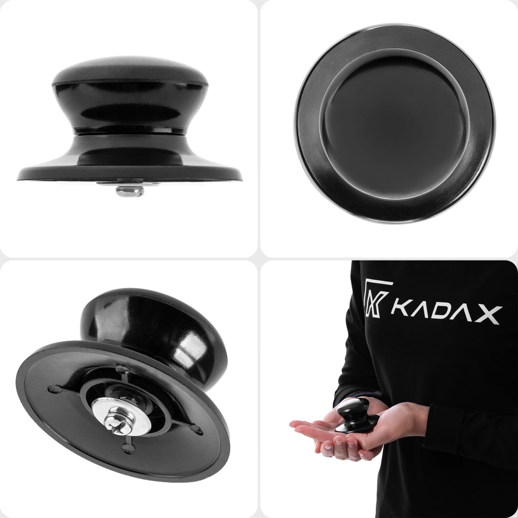 Pomello per coperchio KADAX, pomello per coperchio pentola, pomello per padella, nero, 4 pezzi