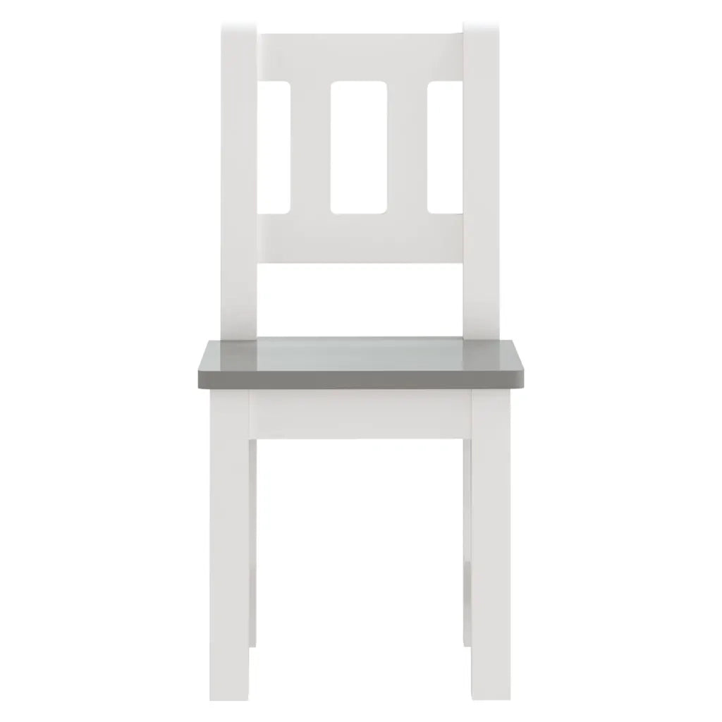 Set Tavolo e Sedie per Bambini 3 Pezzi Bianco e Grigio in MDF CFW7252577