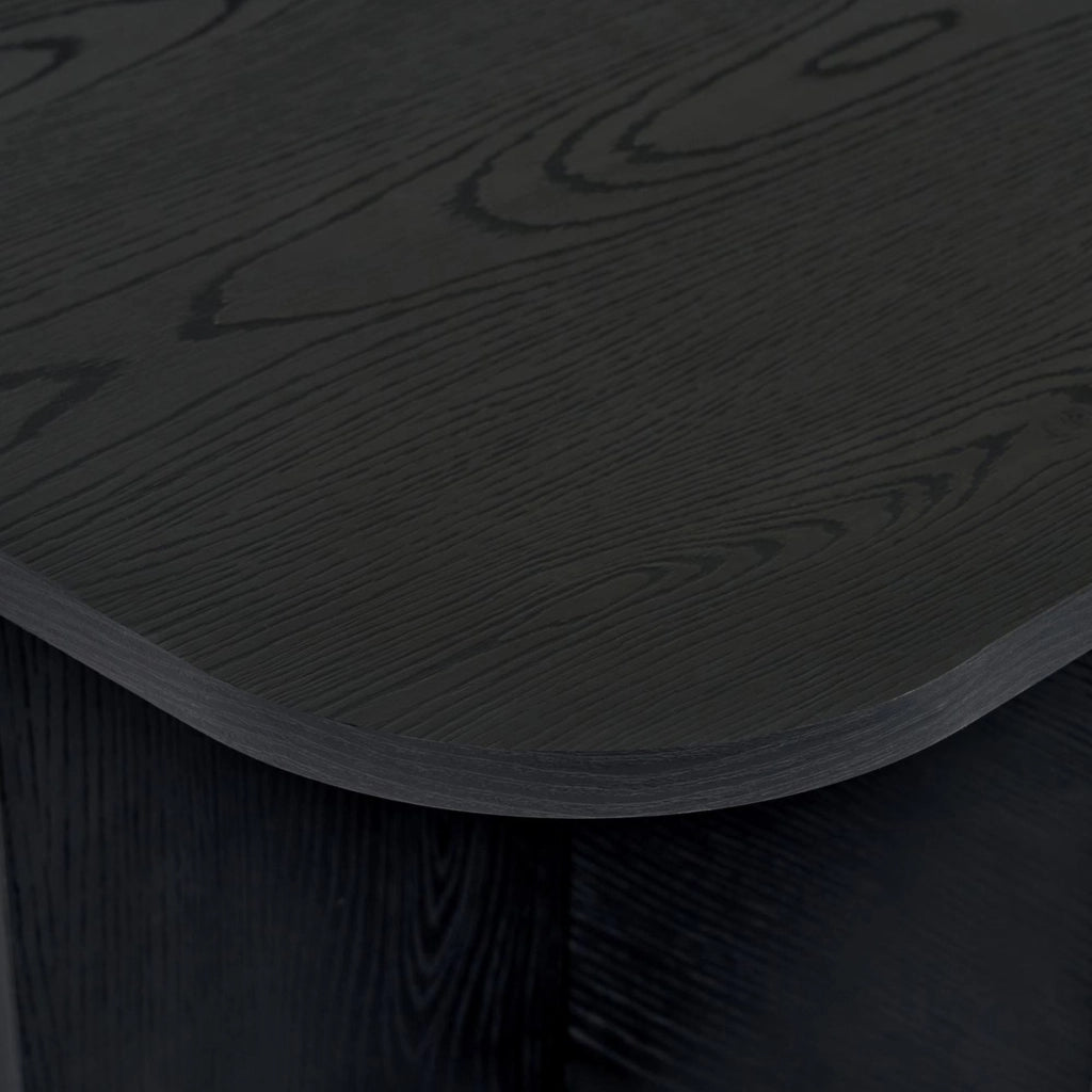 Nomeva, Tavolino da Salotto Forma Rettangolare, 120x60x41h cm Nero Frassinato