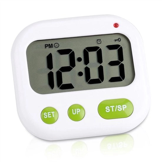 Orologio da polso digitale - Allarme con trilmotore - Illuminazione LED - Ideale per turni di lavoro - Resistente a shock - Orologio da polso con allarme