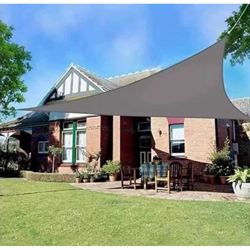 Trade Shop - Tenda Vela Ombreggiante Parasole Da Esterno Terrazze Giardino Triangolare 4 X 4 X 4 Mt - Grigio