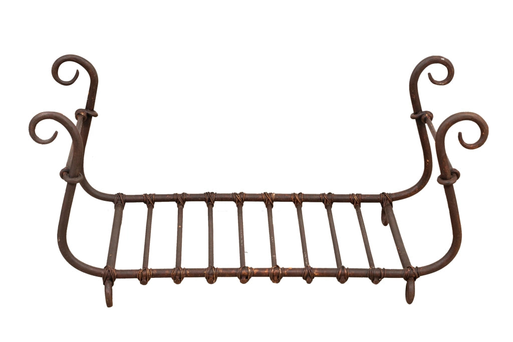 Biscottini Portalegna in ferro battuto lavorato a mano L92XPR45XH44 cm Comodo pratico