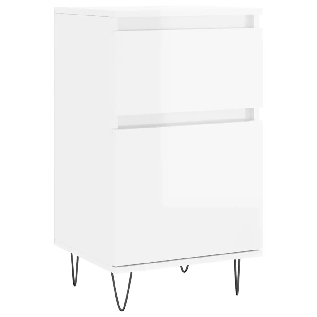 Credenze 2 pz Bianco Lucido 40x35x70 cm in Legno Multistrato 831153