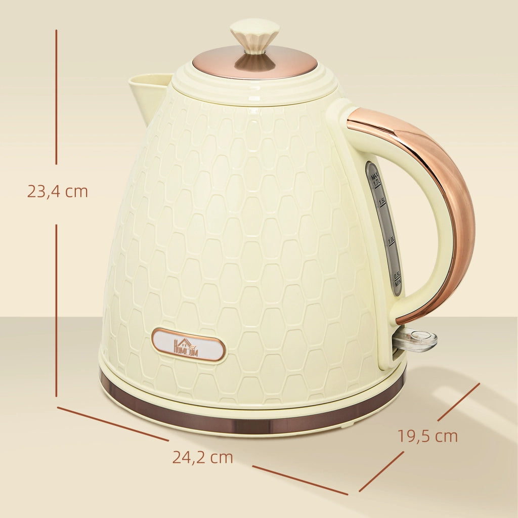 Bollitore Elettrico 2200W ¨C zephmum ¨C Beige, Sichtfenster, Filtro