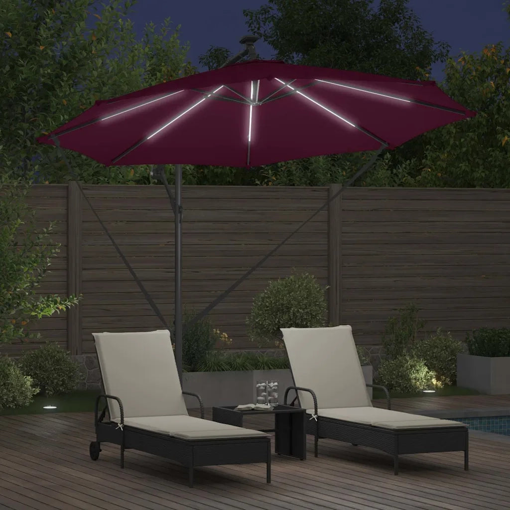 Ombrellone-Ombrello da giardino balcone Rosso Bordeaux 294 x 294 x 248 cm