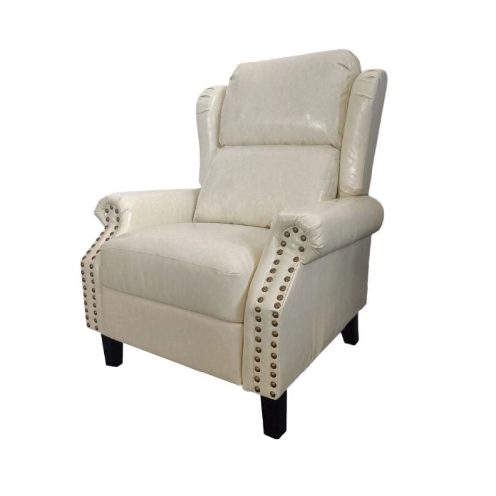 Poltrona Wing recliner 6 punti massaggianti in ecopelle colore beige