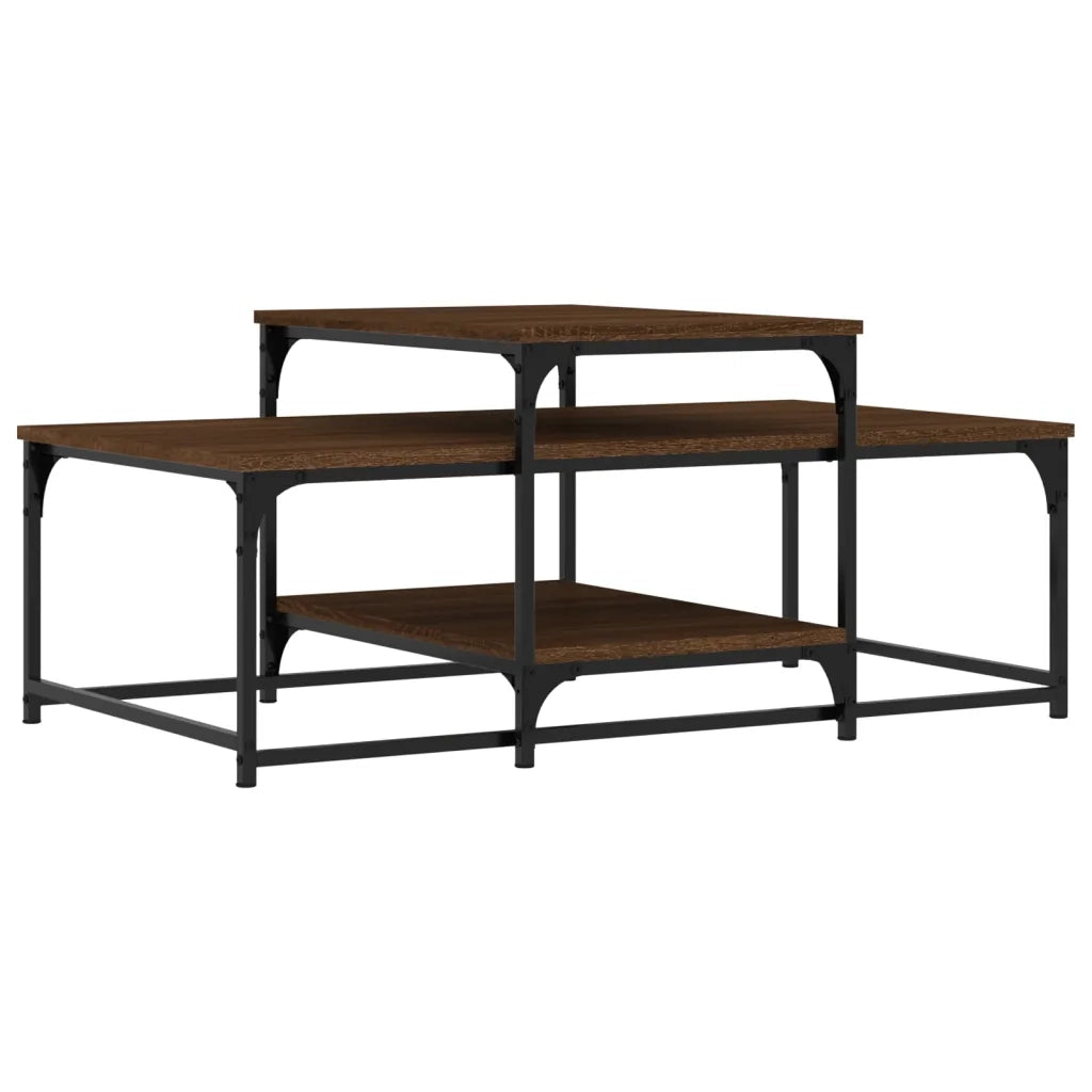 Tavolino Salotto-Tavolino da soggiorno-Tavolo Rovere Marrone 102x60x45cm Legno Multistrato