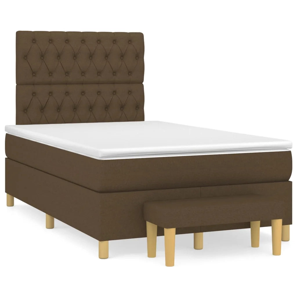 Giroletto a Molle con Materasso Marrone Scuro 120x200cm Tessuto cod mxl 58080