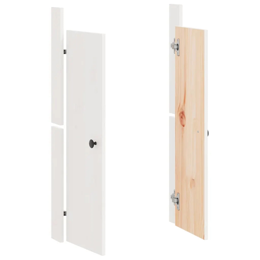 Ante da Cucina da Esterno MEPPEL 2pz Bianche 50x9x82cm Legno Massello di Pino 832360