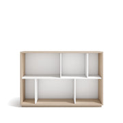 Libreria Herdasa effetto noce chiaro e bianco 80x119x32