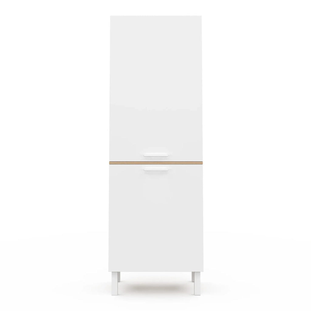 IDMarket - Mobile da cucina CINA 60 cm con 2 ante in faggio e bianco