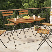 Tavolo BistrÃ² Pieghevole 100x54x71 cm Massello Acacia e Acciaiocod mxl 78431