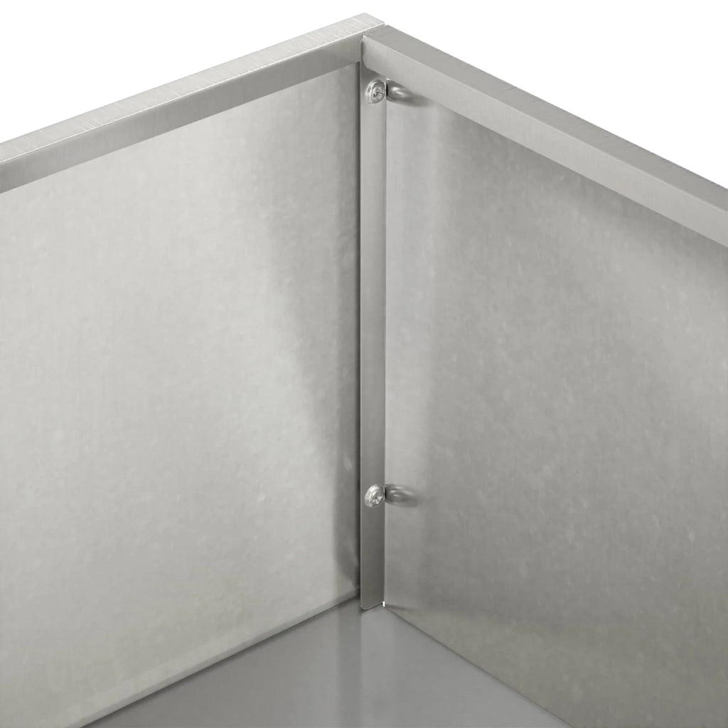 Vaso da giardino 2 pz Argento 50 x 30 x 49 cm Acciaio Inox 8005815
