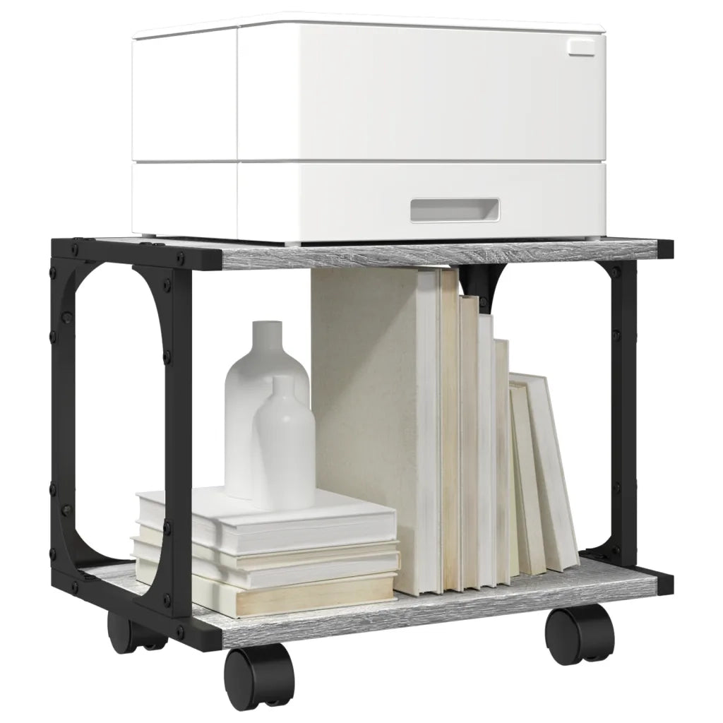 Supporto Stampante 2 Piani Grigio Sonoma 41x28x33,5 Multistrato 842274