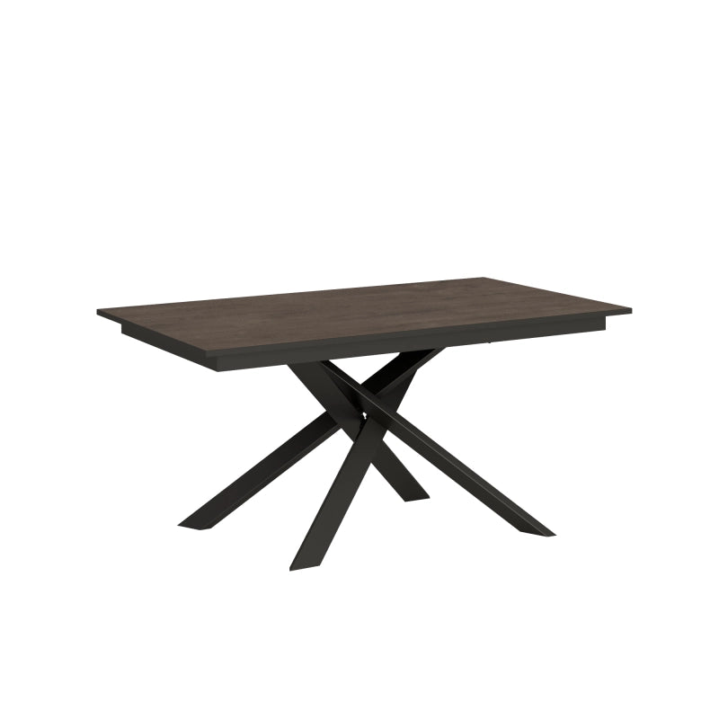 Tavolo allungabile 90x160/220 cm Ganty - bordo Antracite telaio Antracite - Noce