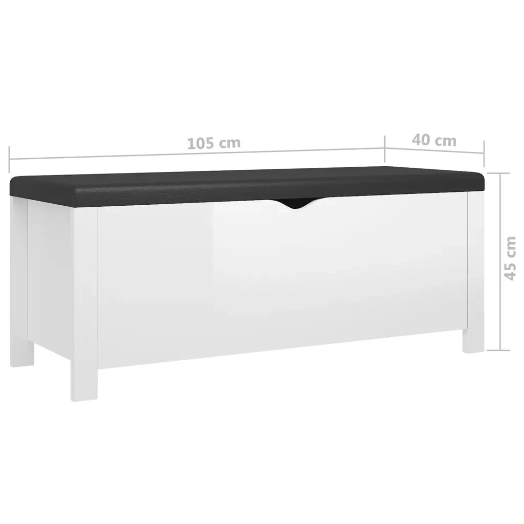 Contenitore con Cuscino Bianco Lucido 105x40x45cm Multistrato CFW4150715