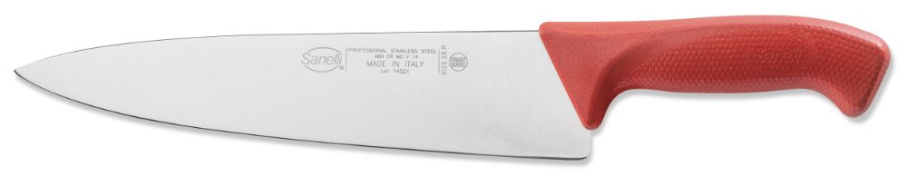 Coltello Trinciante Lama 25 cm Manico Antiscivolo Sanelli Skin Rosso