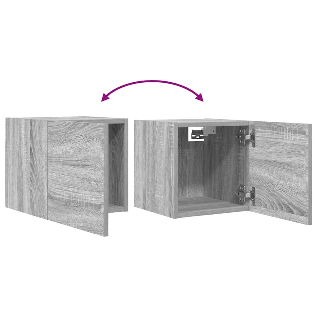 Mobile TV multimediale mensola TV mobile TV credenza TV sala da pranzo soggiorno camera da letto montaggio a parete Sonoma 30,5 x 30 x 30 cm grigio 02_0028177