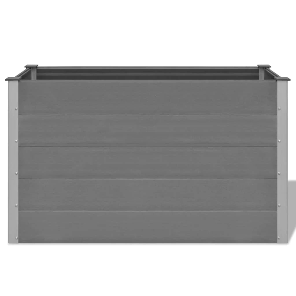 Fioriera rialzata per piante e fiori giardino WPC 150 x 50 x 91 cm grigio 02_0001241