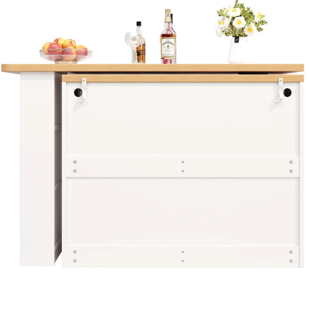 BARTAVOLO Allungabile 135-203x39x92,8 cm MDF Bianco con LED