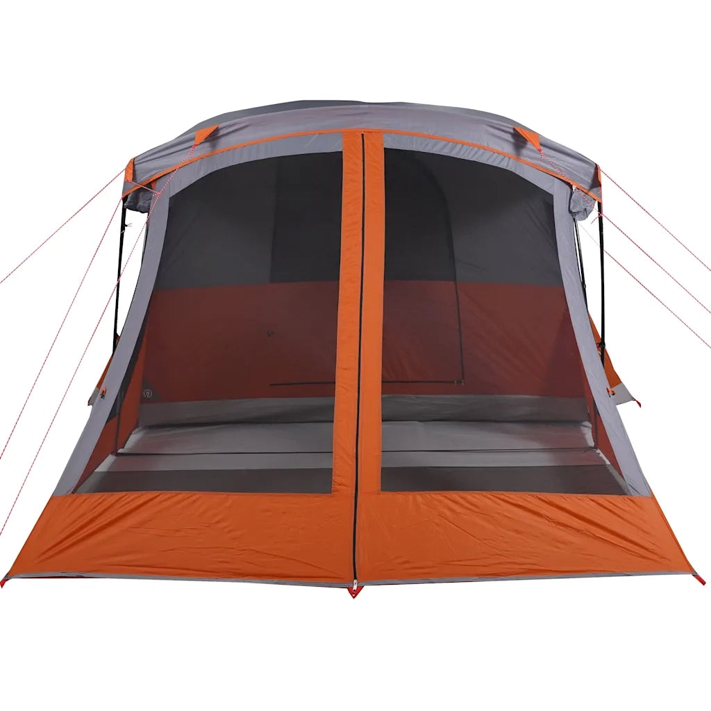 Tenda da Campeggio con Portico 4 Persone-Tenda per Escursionismo Arancione Impermeabile 749559