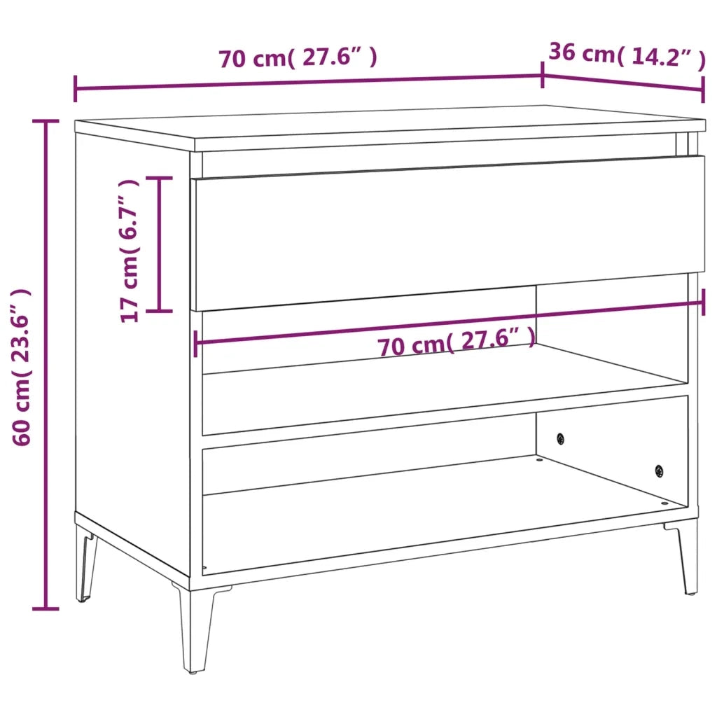 Scarpiera-Scaffale per scarpe Bianca 70x36x60 cm in Legno Multistrato 360169