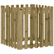 Fioriera | Cassetta per fiori | Vaso Giardino a Recinzione 70x70x70 cm in Pino Impregnato