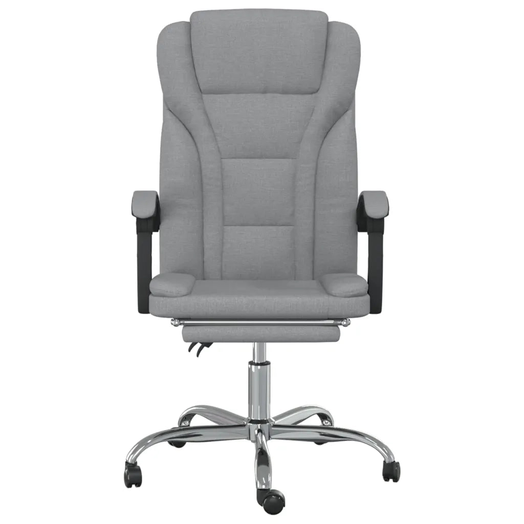Poltrona | Sedia Relax da Ufficio Reclinabile Grigio Chiaro in Tessuto
