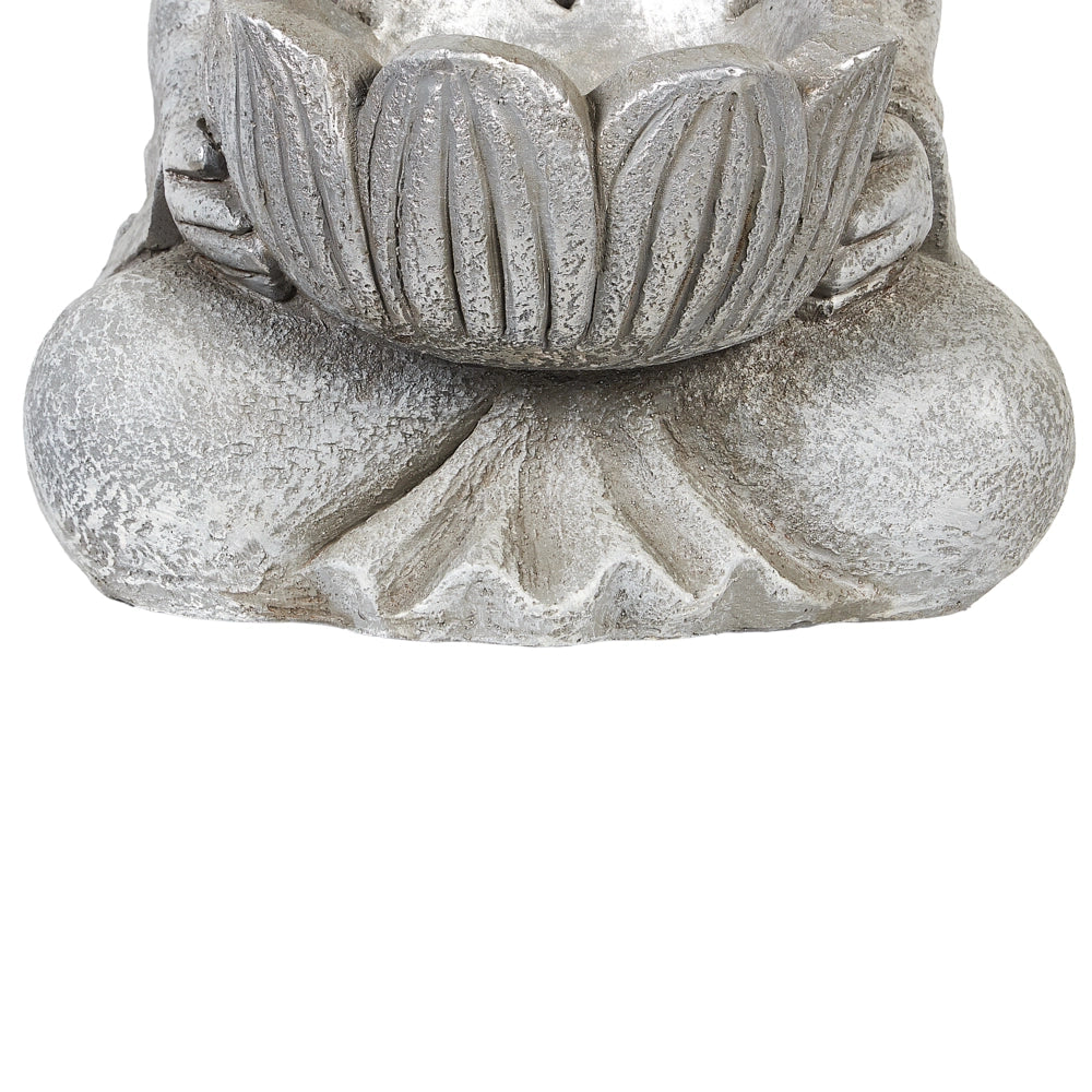 Figura decorativa Grigio MgO 44 cm Pezzo d'accento Budda Decorazione per interni esterni Soggiorno