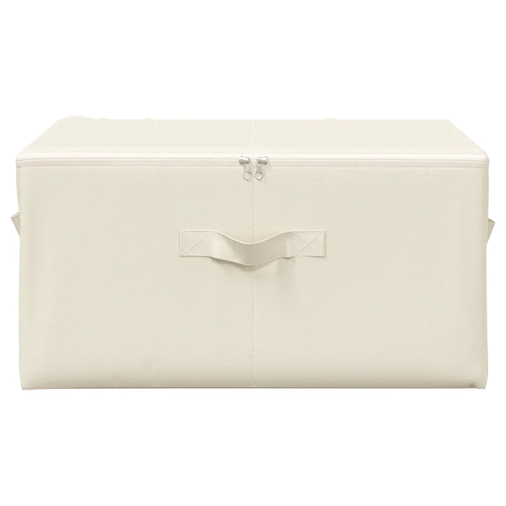 Scatole Portaoggetti 2pz in Tessuto 43x34x23 cm Crema 332911
