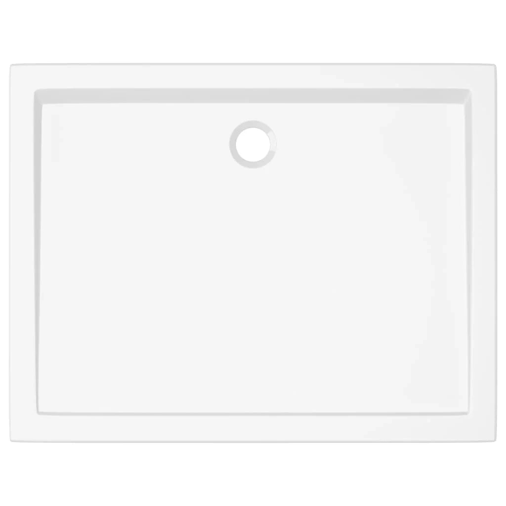 Piatto doccia base doccia piatto doccia bagno WC cabina doccia casa interno rettangolare ABS 80 x 100 cm bianco 02_0001947