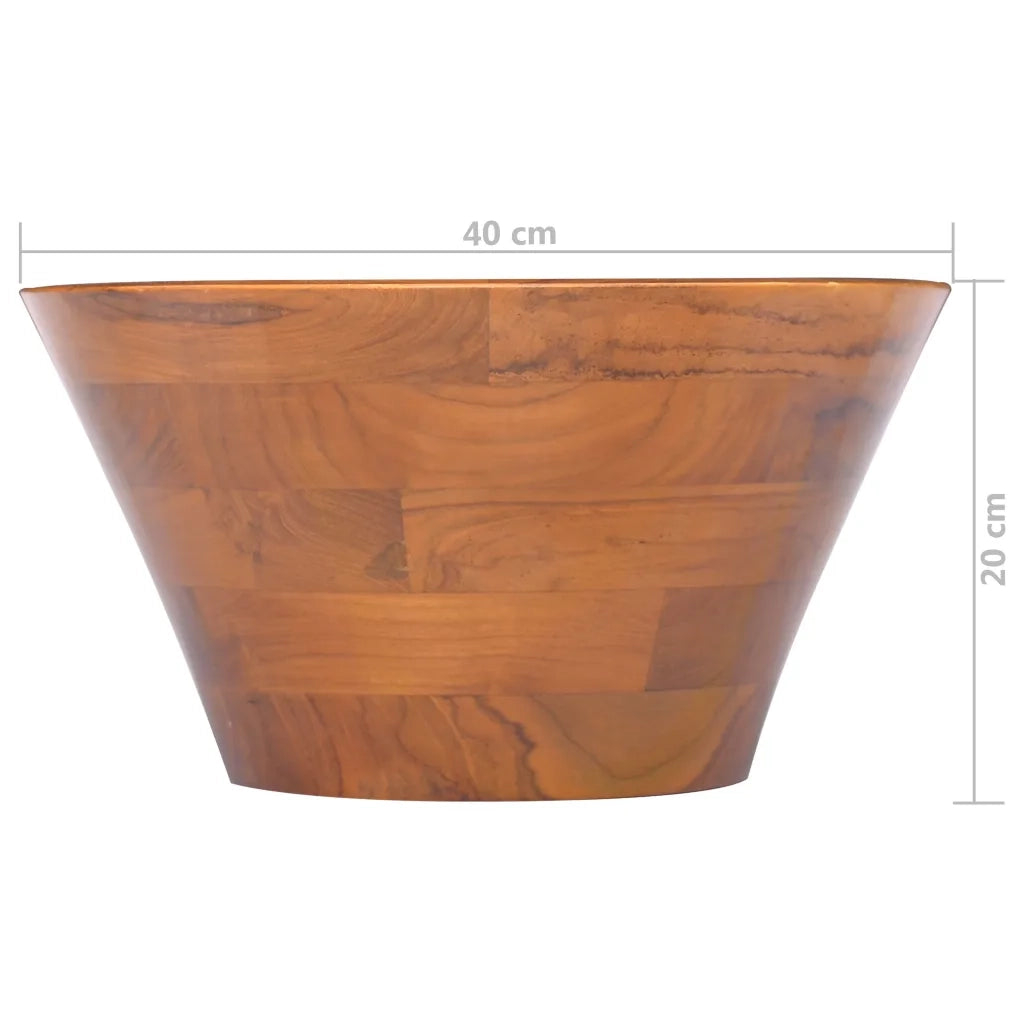 Lavabo in Legno Massello di Teak Î¦40x20 cm cod mxl 41851