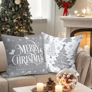Set di cuscini per Natale in grigio - confezione da 4 - 45x45 cm - poliestere