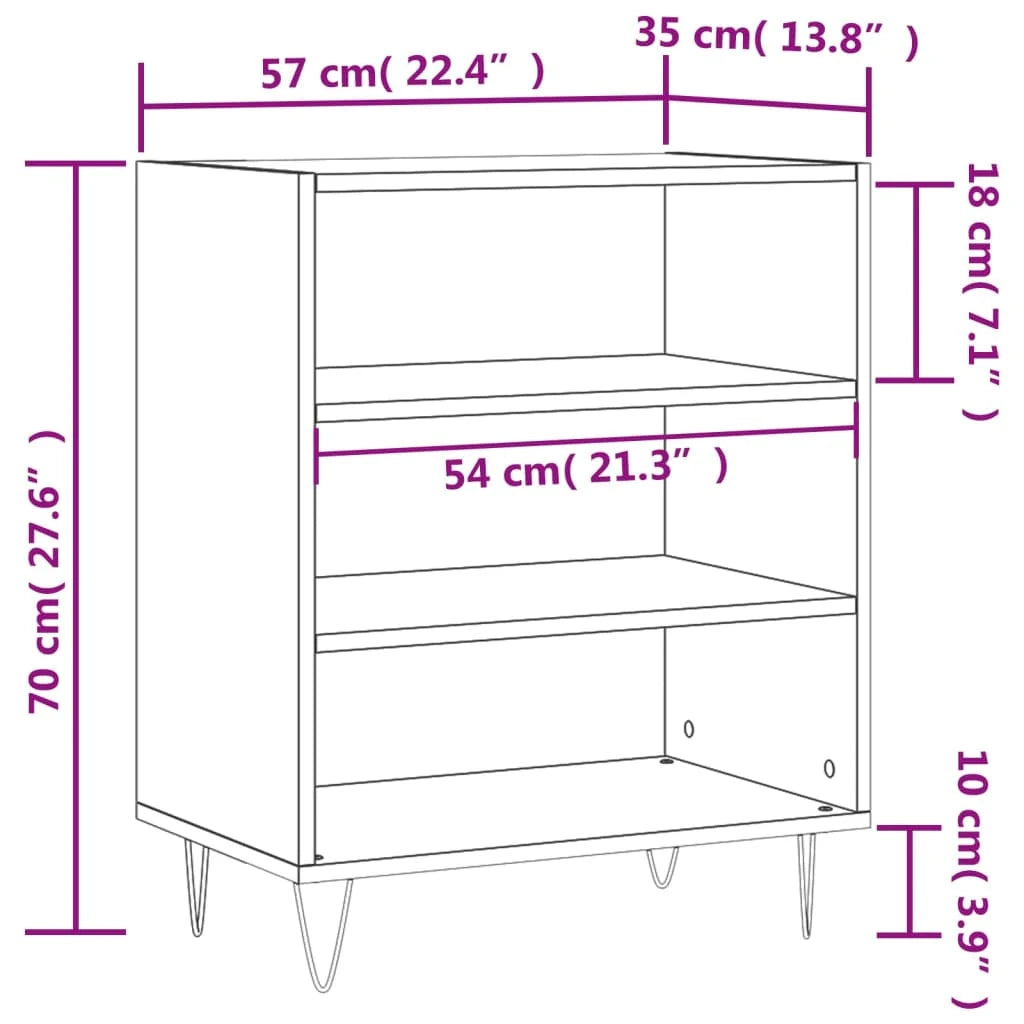 Buffet credenza cassettiera armadio mobile contenitore organizer per cucina soggiorno salotto 57 x 35 x 70 cm legno ingegnerizzato grigio 02_0031948