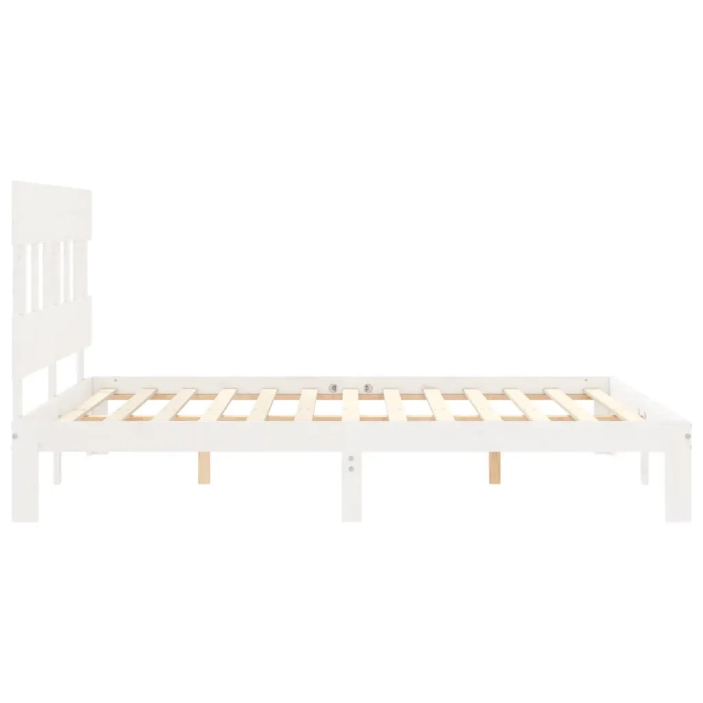 Giroletto senza Materasso Bianco 160x200 cm Legno Massello Pino 3193607