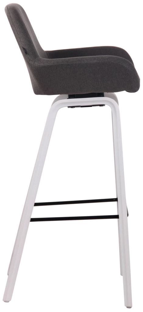 Sgabello bar Newnan in tessuto grigio scuro,bianco (quercia)