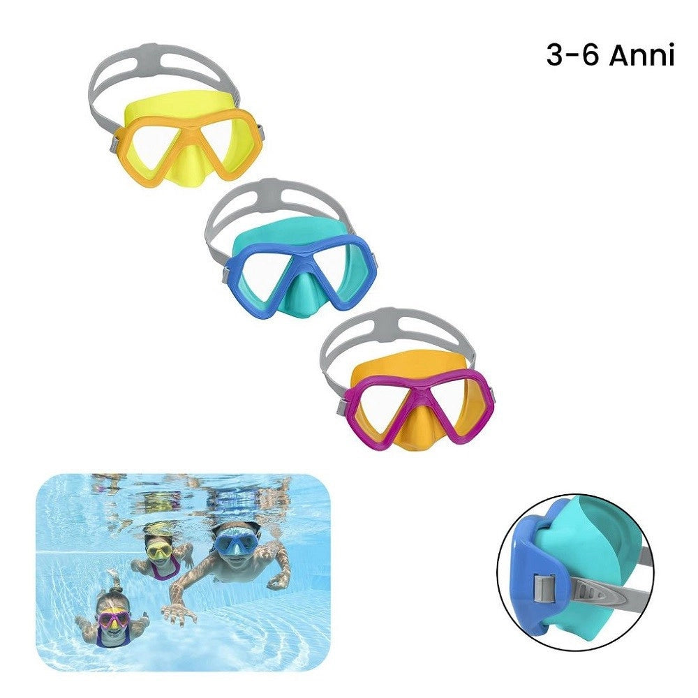 Trade Shop - Maschera Subacquea Per Bambini Glider Con Protezione Uv Colori Assortiti 22048 -
