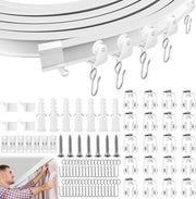 Rail per tenda da soffitto flessibile 4 metri curva - rotolamento silenzioso - divisa spazi - tenda per camper - tenda per doccia - sistema di rail per tende ospedaliere.