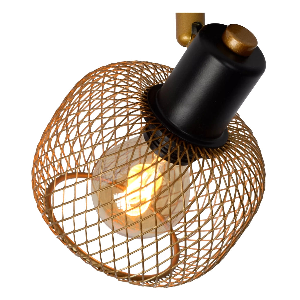 Plafoniera Lucide Maren nero ottone metallo 1xE14 40W