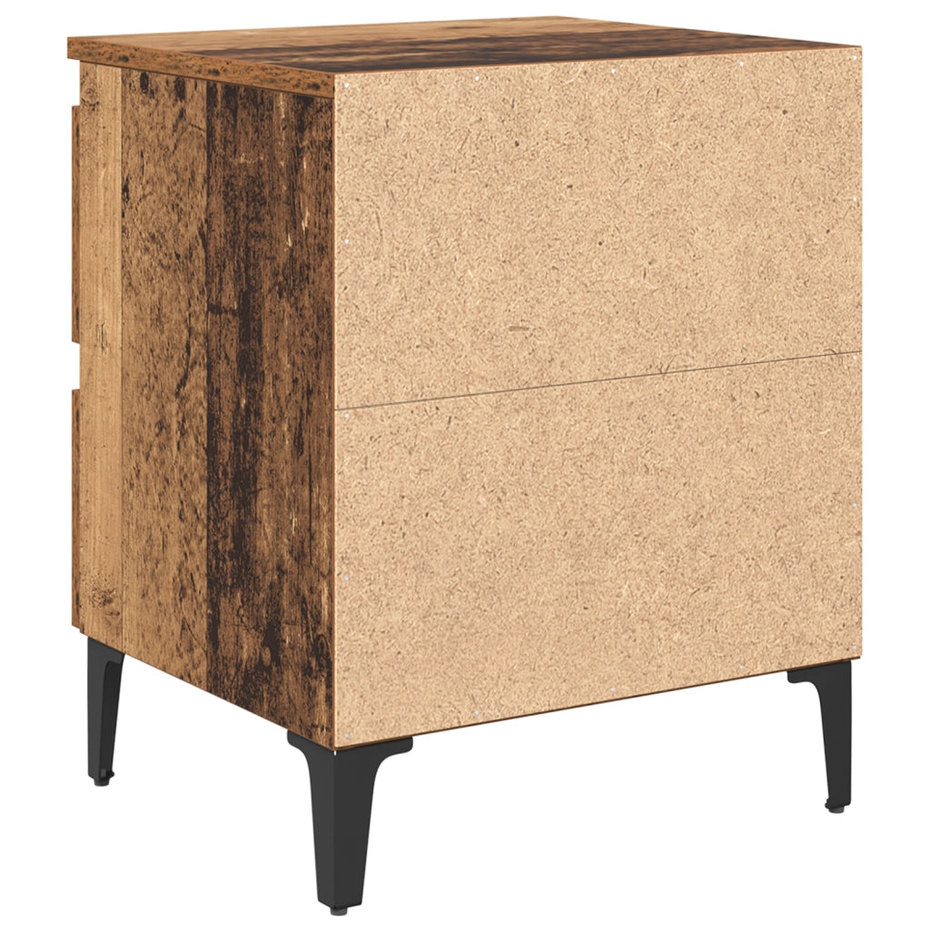 Comodini 2 pz Legno Vecchio 40x35x50 cm Legno ingegnerizzato
