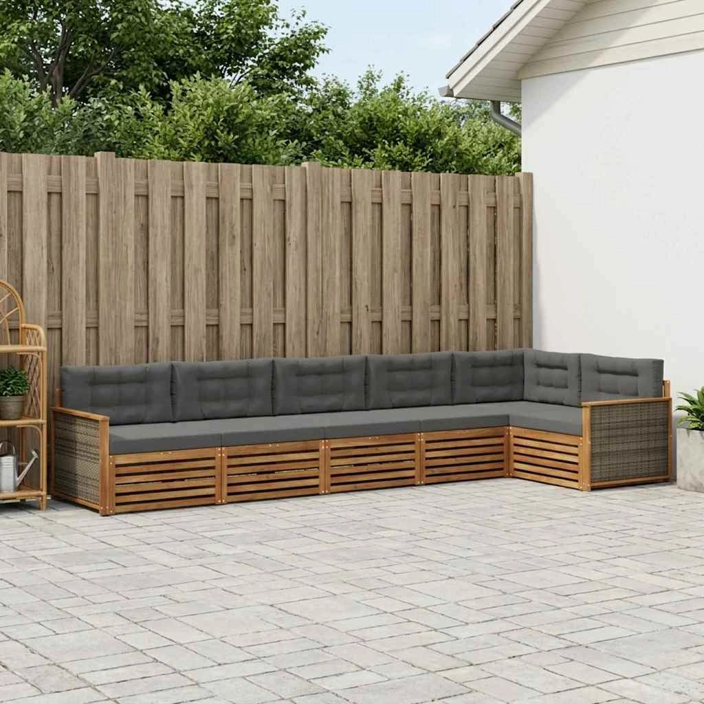Set di divani da esterno 6 pz Naturale e Antracite 3383410