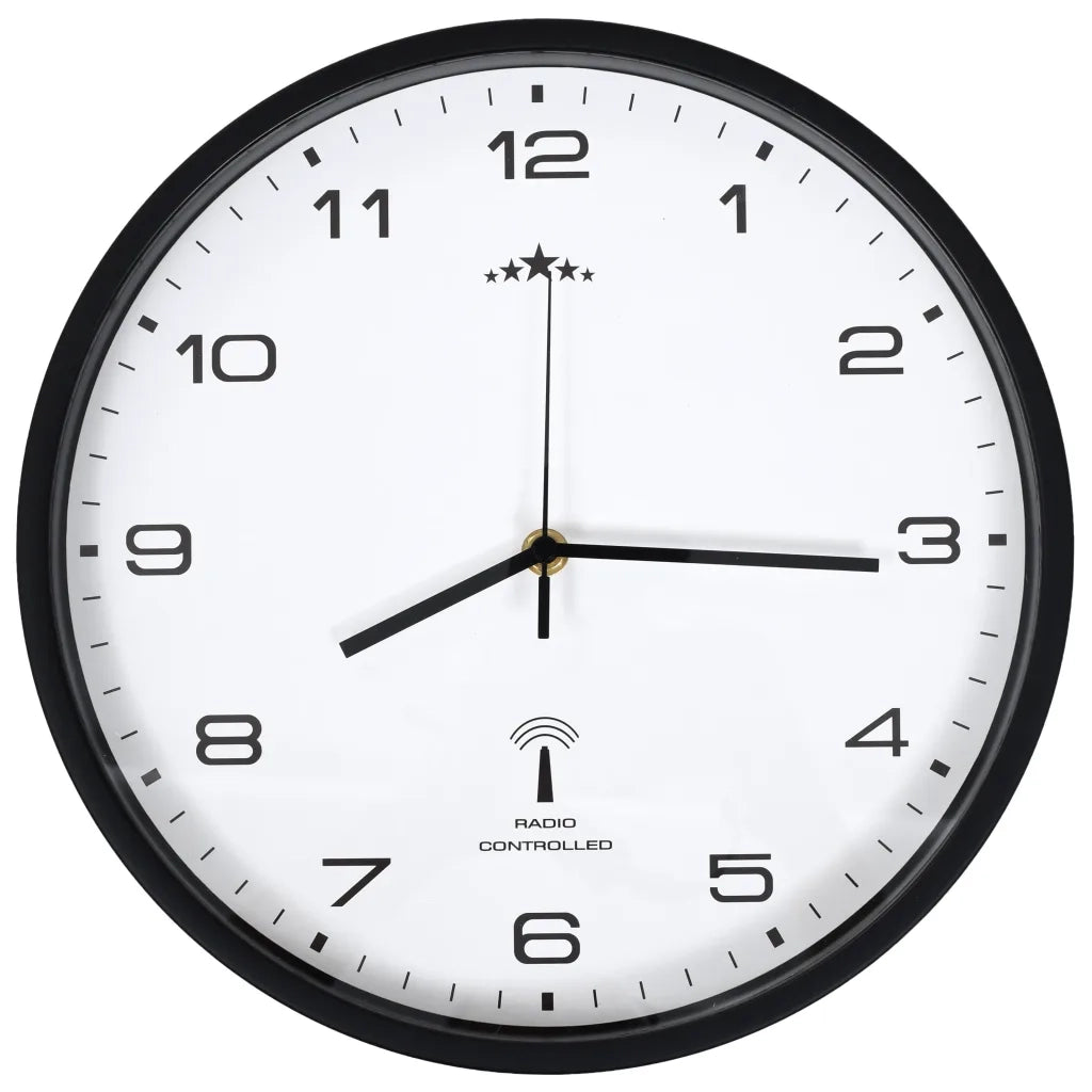Orologio a Parete Radiocontrollato al Quarzo 31cm Bianco e Nero CFW3096514