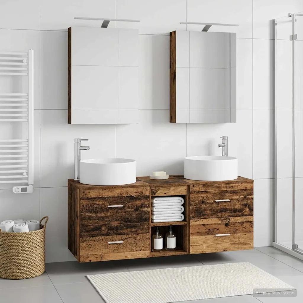 Set di mobili per il bagno 5 pcs Legno antico 3407077