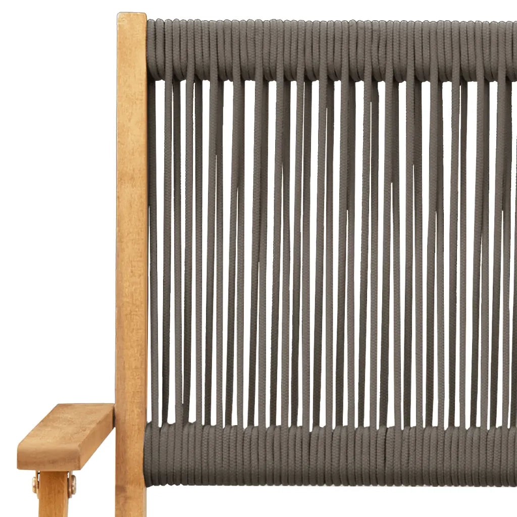 Set da Bistrot 3pz Grigio in Polipropilene e Legno Massello 3281878