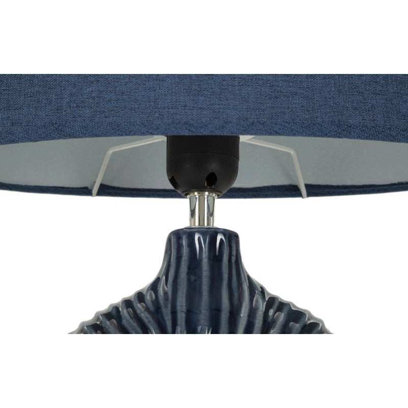 Lampadelle A Da Tavolo Seta Blu cm 28,5x15x43