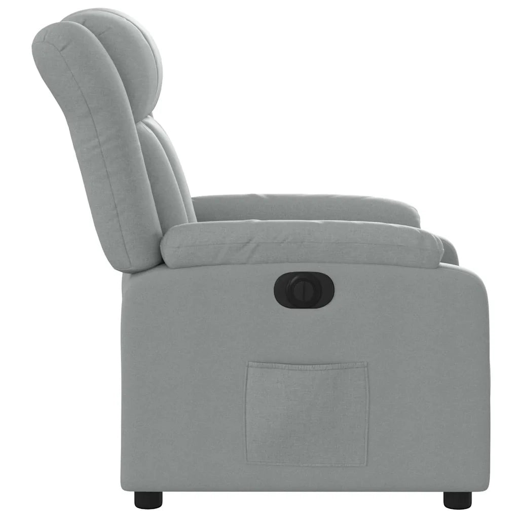 Poltrona | Sedia Relax Elettrica Reclinabile Grigio Chiaro in Tessuto