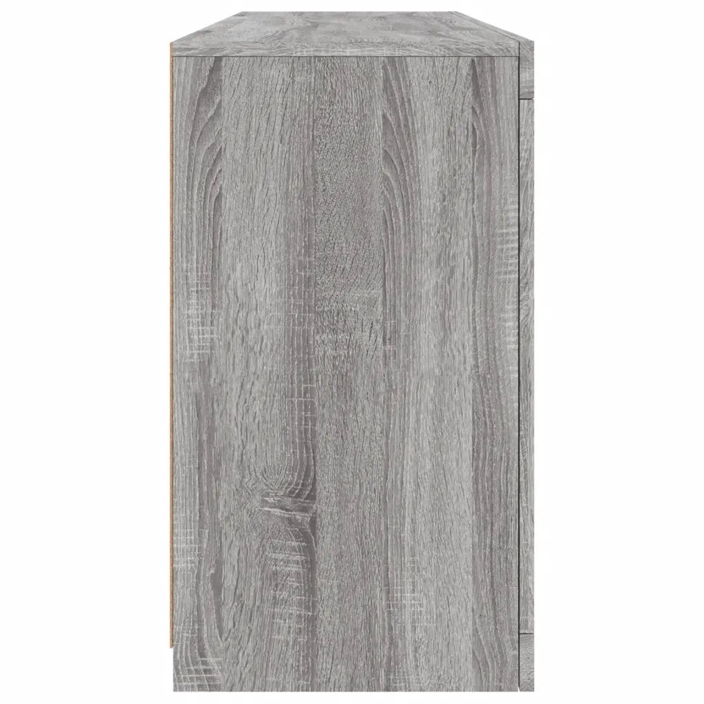Credenza con Luci LED-Buffet-Armadio da cucina Grigio Sonoma 163x37x67 cm
